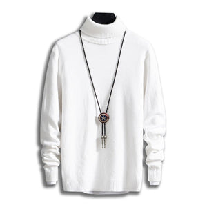 #1505 Black White Grey Korean Turtleneck Sweater Men Pullver Slim Long Sleeve Solid Color Casual Mens Pullover Sweaters Winter
